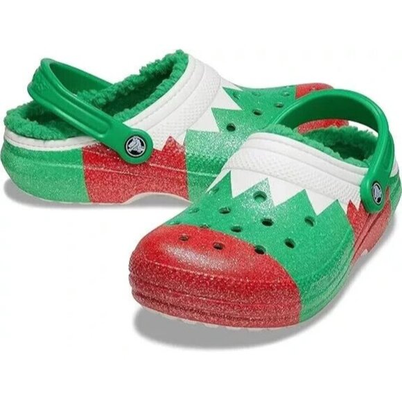 Crocs Unisex Classic Holiday Lined Clogs Fuzzy Slippers Mens 13 US New - Picture 11 of 16